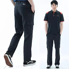 【遊遍天下】男款顯瘦多口袋彈性速乾涼爽吸排機能長褲(GP1036)) 5XL 黑色
