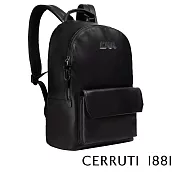 【Cerruti 1881】限量2折 義大利頂級小牛皮後背包 全新專櫃展示品(黑色 CEZA06273M)