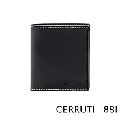 【Cerruti 1881】限量2折 義大利頂級小牛皮6卡短夾 全新專櫃展示品(黑色 CEPU03132M)