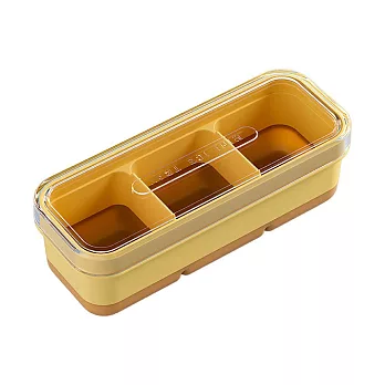 小樹屋-附蓋三格易脫模小型矽膠製冰盒(2入) 起司黃2入