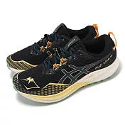 Asics 越野跑鞋 Fuji Lite 4 男鞋 黑 橘 緩衝 針織 抓地 運動鞋 亞瑟士 1011B698002