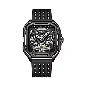 Mark Fairwhale 馬克菲爾 超跑賽道 鏤空銳利 防水夜光 機械錶 手錶-6530 P2黑色