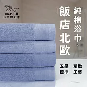 【OKPOLO】台灣製造飯店北歐純棉浴巾-2入組(五星飯店首選) 午夜藍