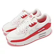 Nike 休閒鞋 Air Max 90 LV8 女鞋 米白 紅 螢光粉 厚底 增高 氣墊 HF5073-133