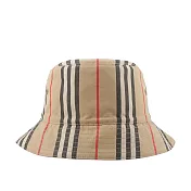 BURBERRY 經典條紋棉質雙面可用漁夫帽 (M)(米色)
