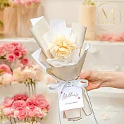【Floral M】法式單支康乃馨永生花束（贈送母親節祝福卡） 奶油黃