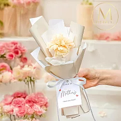 【Floral M】法式單支康乃馨永生花束(贈送母親節祝福卡) 奶油黃