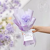 【Floral M】法式單支康乃馨永生花束（贈送母親節祝福卡） 南法紫