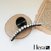 【HERA赫拉】 韓版經典珍珠盤髮抓夾/鯊魚夾 黑色