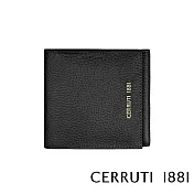 【Cerruti 1881】限量2折 義大利頂級小牛皮鈔票夾零錢包皮夾 全新專櫃展示品(黑色 CEPD06162M)