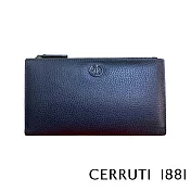 【Cerruti 1881】限量2折 義大利頂級小牛皮荔枝紋女用長夾 全新專櫃展示品(黑色 CEPD06327G)