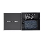MICHAEL KORS PVC 滿版卡片-零錢包LOGO鑰匙圈禮盒- 藍