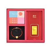 【點睛品】十二生肖黃金串珠-鼠 金飾禮盒 (彌月/生日/紀念) 鼠串珠+牛金片