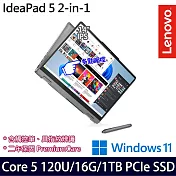 【硬碟升級】Lenovo 聯想 IdeaPad 5 2-in-1 83DT002ATW 14吋/i5 120U/16G/1TB SSD/Win11/ 效能筆電