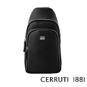 【Cerruti 1881】限量2折 義大利頂級小牛皮斜肩包 全新專櫃展示品(黑色 CEBO06518M)