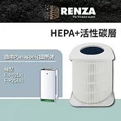 RENZA 適用 Panasonic 國際牌 F-P40LH F-P25LH 空氣清淨機 2合1HEPA+活性碳濾網 濾芯