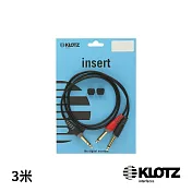 【KLOTZ】AY1 Y-cable 3米 黑 (6.3mm - 2x 6.3mm) 公司貨