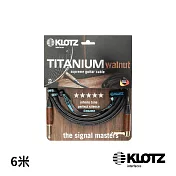 【KLOTZ】TITANIUM 吉他導線 6米 核桃木 (6.3mm-L頭) 公司貨