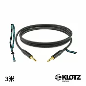 【KLOTZ】TITANIUM 樂器導線 3米 黑 (6.3mm - 6.3mm) Neutrik® 公司貨