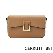 【Cerruti 1881】限量2折 義大利頂級側背包肩背包 全新專櫃展示品(奶茶色 CEBA06635P)
