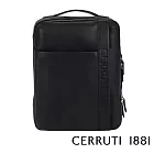 【Cerruti 1881】限量2折 義大利頂級小牛皮後背包 全新專櫃展示品(黑色 CEZA06594M)