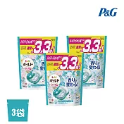 P&G ARIEL 4D超濃縮抗菌凝膠洗衣球(袋裝-日本境內版) 清新白花(淺藍)36入*3袋