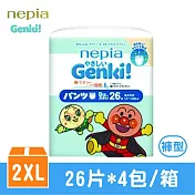 王子 nepia 麵包超人 褲型紙尿褲/尿布(4包/箱)日本境內版 XXL(26片X4包)