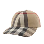BURBERRY William 經典格紋棉質棒球帽 S號(米色)