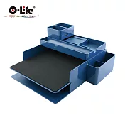 【O-Life】Target 平板公文架 (A4資料架 雙層 文件架 筆電收納 桌面收納) 藍色
