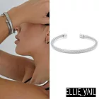 ELLIE VAIL 邁阿密防水珠寶 經典鋼索繩紋銀色手環 C型可調式 Sinclair Mesh