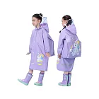【JAR嚴選】防水防風兒童雨衣 2XL 紫色獨角獸