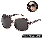 【SUNS】抗UV太陽眼鏡 時尚淑女大框菱格紋眼鏡 大框顯小臉 抗UV400 S611 淺茶框