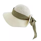 【BISQUE】時尚絲帶遮陽帽 -  象牙白