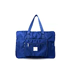 DF Queenin - Y.J.TRAVEL輕量可收納摺疊防潑水可插拉桿旅行袋 - 多色可選 藍色