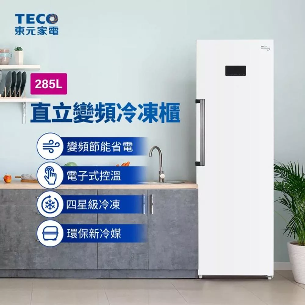 TECO 東元 285L窄身變頻無霜直立冷凍櫃(RL285SXW)