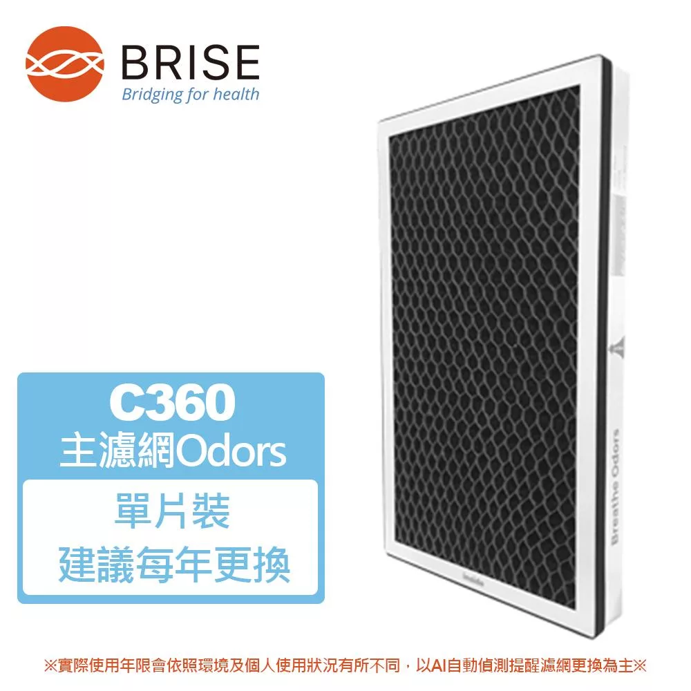 適用:C360【BRISE】Breathe Odor除臭除味加強型主濾網一年份(一片裝)