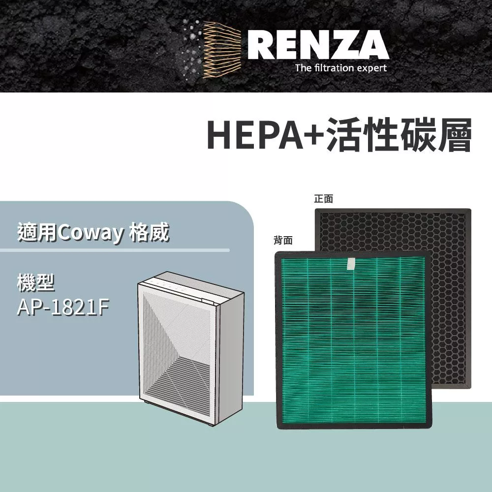 適用 Coway 格威 AP-1821F 高效雙禦空氣清淨機 HEPA+活性碳 濾網 濾芯 濾心