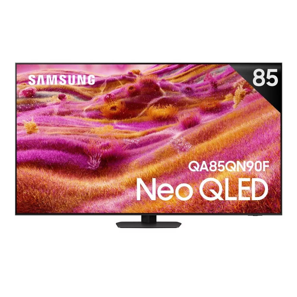 三星 SAMSUNG QA85QN90FAXXZW 85吋 4K UHD 電視,搭載 Mini LED 背光系統與 120Hz 倍頻,提供細膩生動的 4K 畫質(3840 x 2160)。60W 強大喇叭支援杜比數位音效,打造環繞立體聲場。配備 4 組 HDMI 高畫質端子與 2 組 USB 插槽,支援中文選單,無需視訊盒。尺寸 2141 x 1245 x 230mm,重 63.3kg,越南製造,BSMI 認證 R33475,2 年保固,含桌上型基本安裝服務。完美適閤家庭娛樂與大畫面觀賞。 SAMSUNG三星 QA85QN90FAXXZW