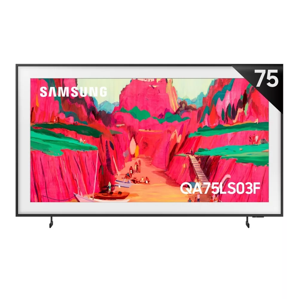 SAMSUNG三星 QA75LS03FWXXZW 75吋 4K UHD (3840x2160) Mini LED 智慧電視,提供卓越畫質與120Hz倍頻流暢體驗。搭載40W喇叭杜比數位音效,支援中文選單,5組以上HDMI端子、3組USB插槽。尺寸1834x1082x171mm,重量40.5kg,產地越南,BSMI許可R33475,含壁掛架安裝服務,2年保固。適閤家庭娛樂,無視訊盒設計,電源110V。 SAMSUNG三星 QA75LS03FWXXZW