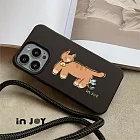 INJOYmall for iPhone 16/15/14/13/12/SE3 系列 後花園橘貓 二合一防摔背繩手機殼 iPhone X (5.8)