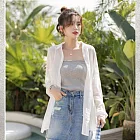 BJ COLLECTION 日系輕透雪紡防曬外套/上衣 BJC10018 FREE 白色