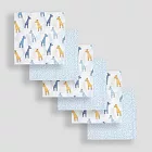 英國 JoJo Maman BeBe 100% 純棉多功能細紗布方巾/包巾/小薄被/拍嗝巾/安撫巾 6入禮盒組(60*60cm) 藍色長頸鹿