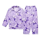 【ONEDER 旺達】三麗鷗酷洛米女款長袖套裝 KUROMI家居服睡衣 珊瑚絨居家套裝- L KU-NB01