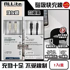 (2盒任選超值組)ALLite-EASY CABLE USB-C to USB-C磁吸收納編織快充線1入/盒(原廠保固,支援PD/QC/PPS數據線) 沉穩黑*2盒
