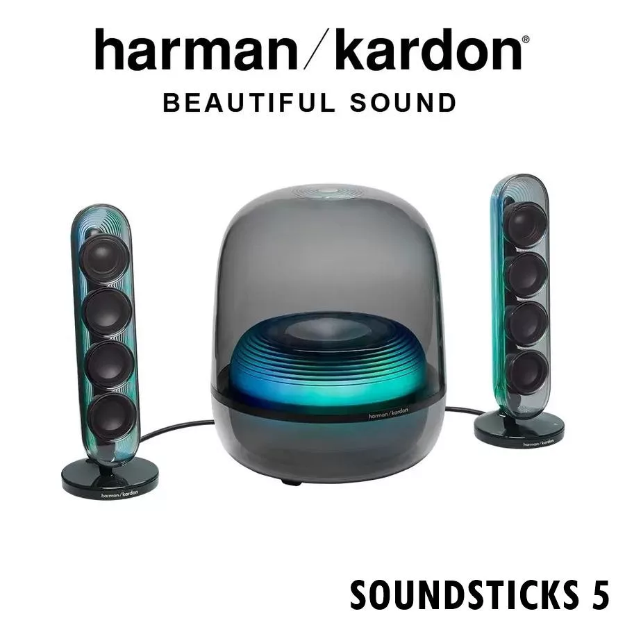 Harman Kardon SOUNDSTICKS 5 多媒體水母喇叭 全新進化版 三分頻設計 2.1聲道 2色 總代理公司貨保固一年 黑色