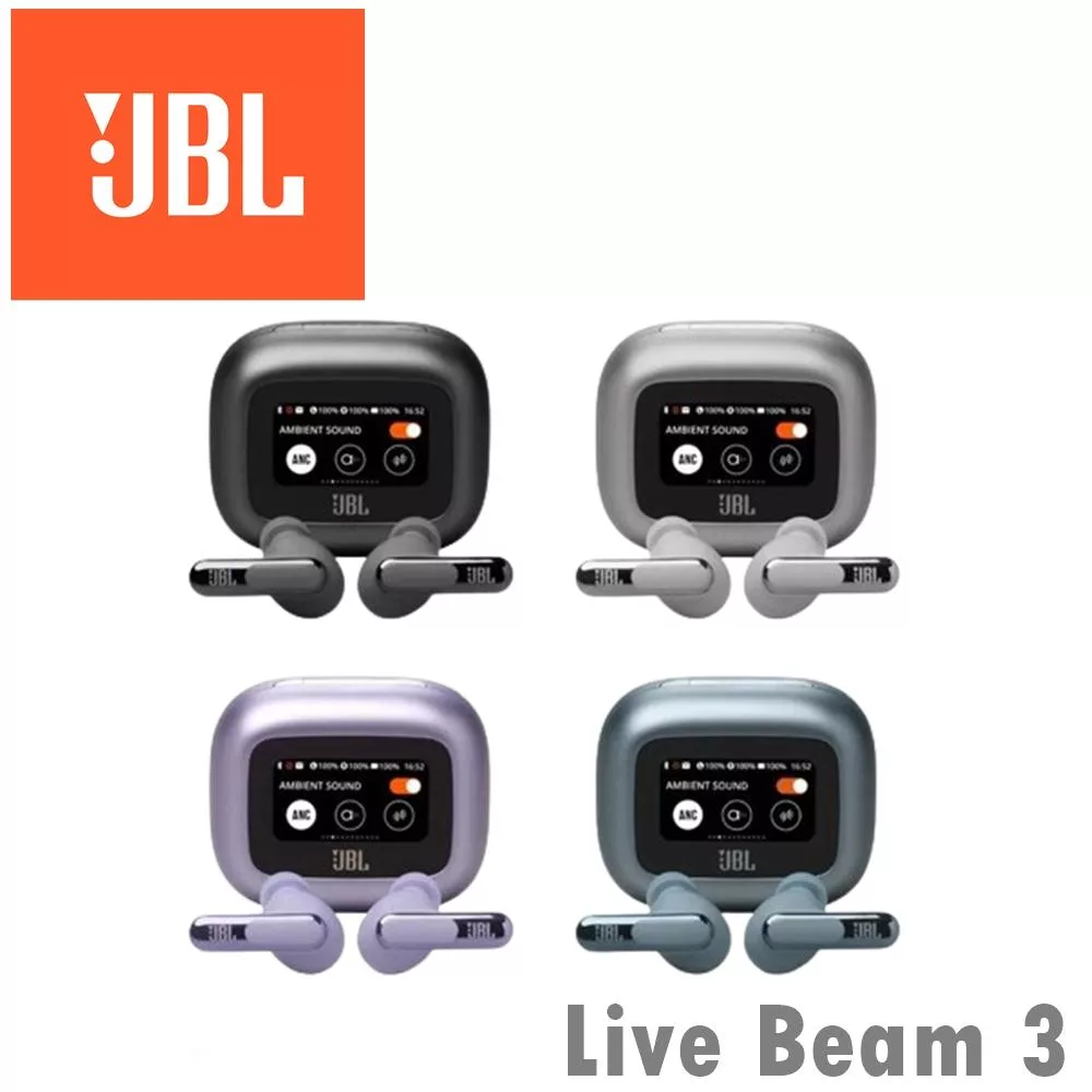 JBL Live Beam 3 觸控螢幕真無線降噪藍牙耳機 4色 公司貨保固一年 黑