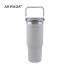 【ARMADA】伍厚杯 不鏽鋼雙飲 900ml ( 提把 / 直飲吸飲設計 ) 靜謐冷灰
