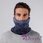 【Decoy】冬季保暖 加絨加厚漸變毛線針織百搭圍脖套/牛仔藍 牛仔藍