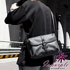 【iSPurple】復古通勤 日常潮流防潑水郵差包/深灰 深灰