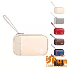 【iSFun】都會收納 3C防撞手機多格手拿包/顏色可選 米色